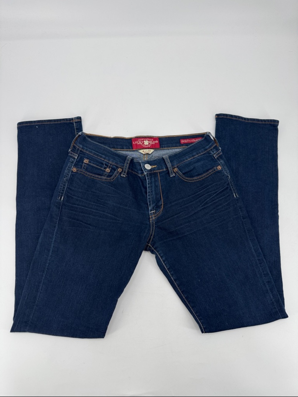 Lucky Brand Women's “sweet n’ straight” Straight Leg Dark Indigo Jeans size 4/27